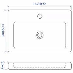 Set de mobila Ikea Enhet/Tvallen/Pilkan cu sertare/cadr/oglinda rotunda 64x43x65 (Antracit/Gri) Thumb