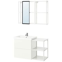 Set de mobila Ikea Enhet/Tvallen/Pilkan cu sertare/oglinda 102x43x65 (Alb) Thumb