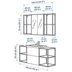 Set de mobila Ikea Enhet/Tvallen/Pilkan cu sertare/oglinda 40x43x65 (Antracit/Alb) Thumb