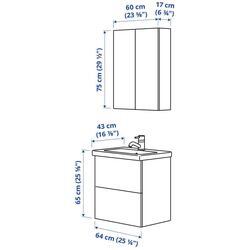 Комплект мебели Ikea Enhet/Tvallen/Pilkan с ящиками/зеркало 64x43x65 (Белый/Под Дуб) Thumb