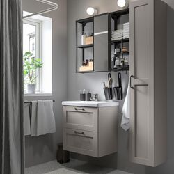 Set de mobila Ikea Enhet/Tvallen/Plikan cu sertare/cadru 64x43x65 (Antracit/Gri-inchis)