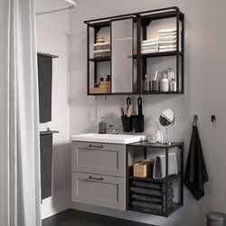 Set de mobila Ikea Enhet/Tvallen/Rannilen cu sertare/cadru 102x43x65 (Antracit/Gri)