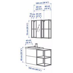 Set de mobila Ikea Enhet/Tvallen/Rannilen cu sertare/cadru 102x43x65 (Antracit/Gri) Thumb