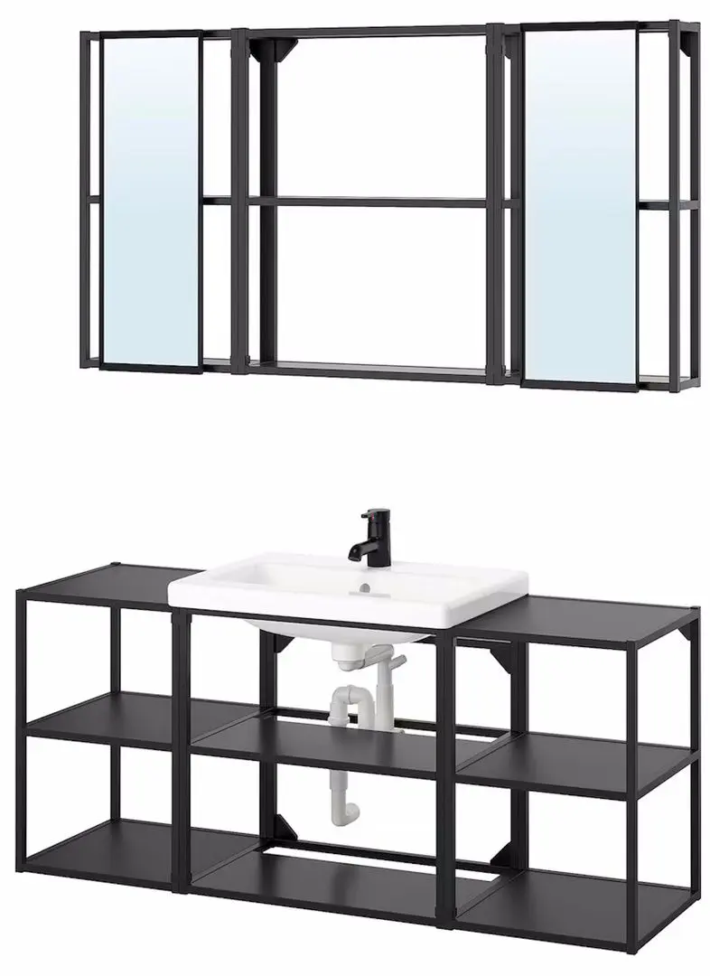 Set de mobila Ikea Enhet/Tvallen/Saljen 140x43x65 (Antracit)