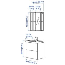 Set de mobila Ikea Enhet/Tvallen/Saljen cu sertare/oglinda 64x43x65 (Antracit/Alb) Thumb