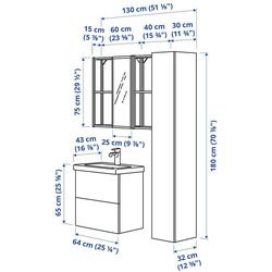 Set de mobila Ikea Enhet/Tvallen/Saljen cu sertare/usa 64x43x65 (Antracit/Alb) Thumb