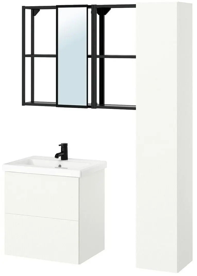 Set de mobila Ikea Enhet/Tvallen/Saljen cu sertare/usa 64x43x65 (Antracit/Alb)