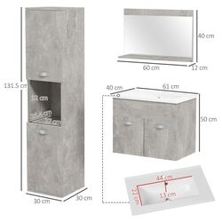 Set de mobila Kleankin 834-605V00GY (Grey) Thumb