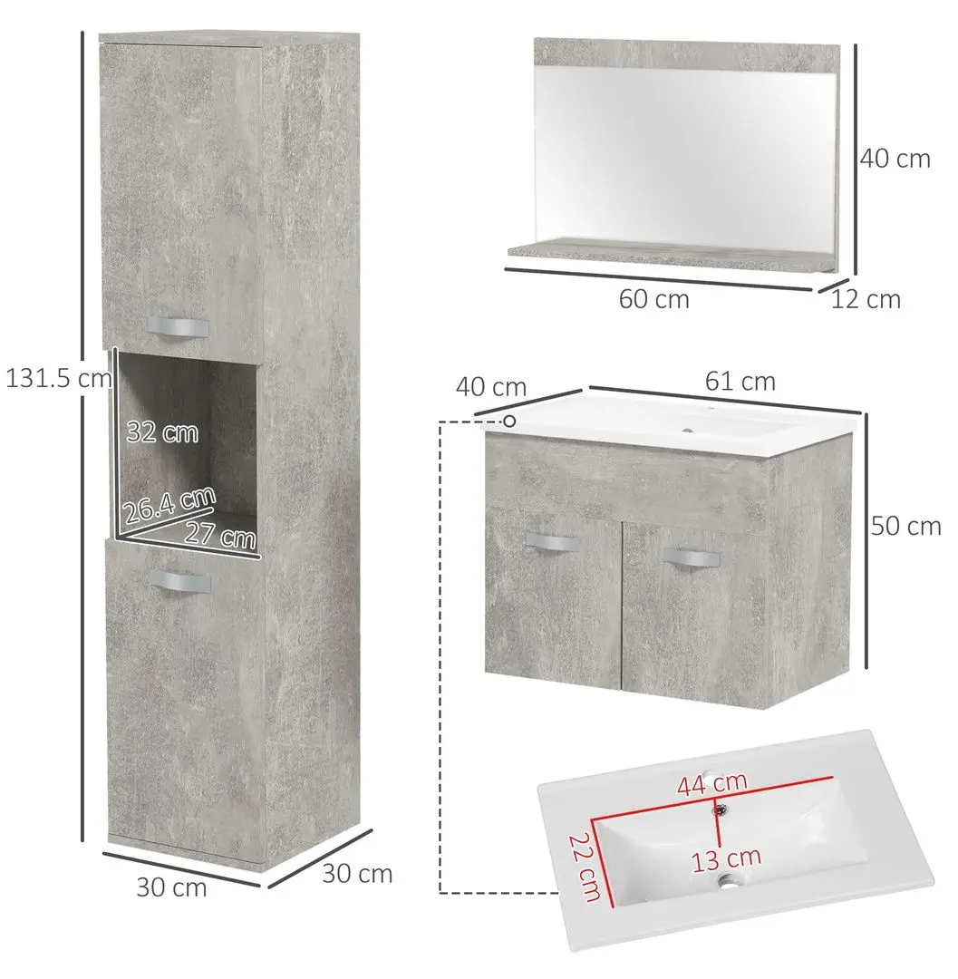 Set de mobila Kleankin 834-605V00GY (Grey)