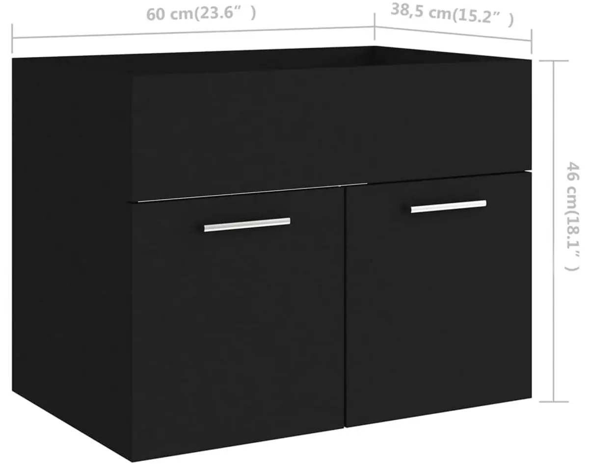 Комплект мебели для ванной VidaXL 3070866 (Black)