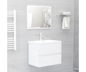 Set de mobila pentru baie VidaXL 3071591 (White Gloss)