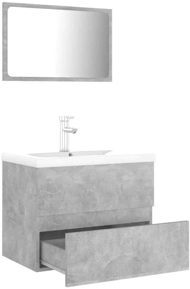 Set de mobila pentru baie VidaXL 3071679 (Concrete Grey) - 2