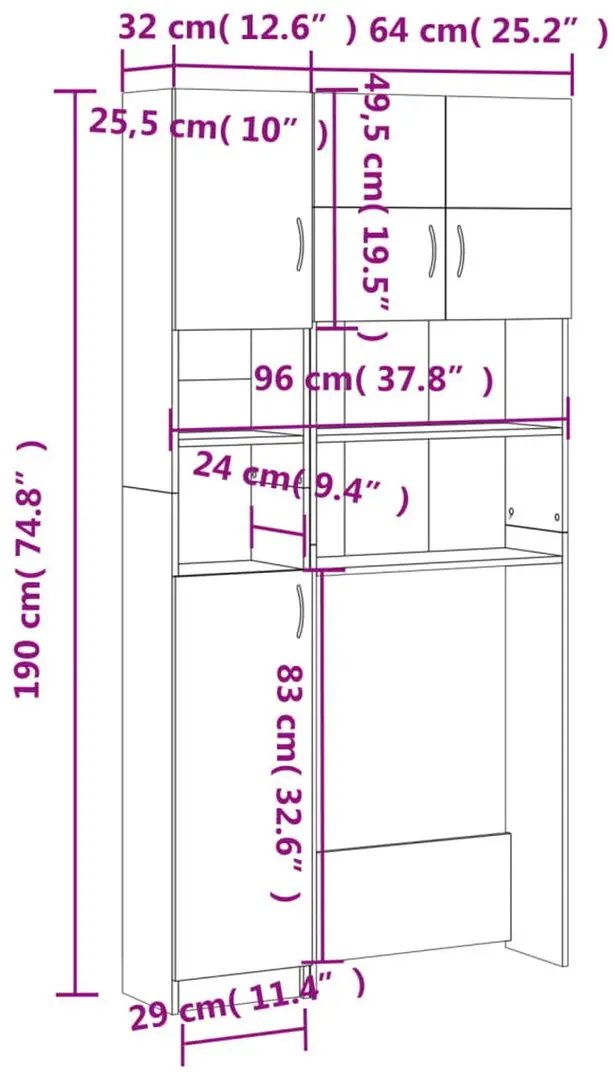 Set de mobila VidaXL 3055640 (Concrete Grey) - 11