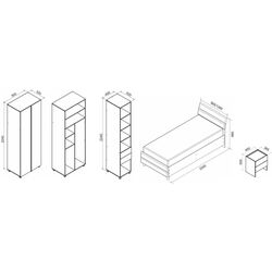 Mobila pentru copii Ambianta Kosmo Star I (Catania/Fungo/Gri) Thumb