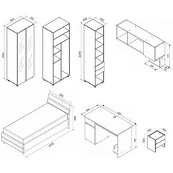 Mobila pentru copii Ambianta Kosmo Star II (Artisan/Crem/Bej) Thumb