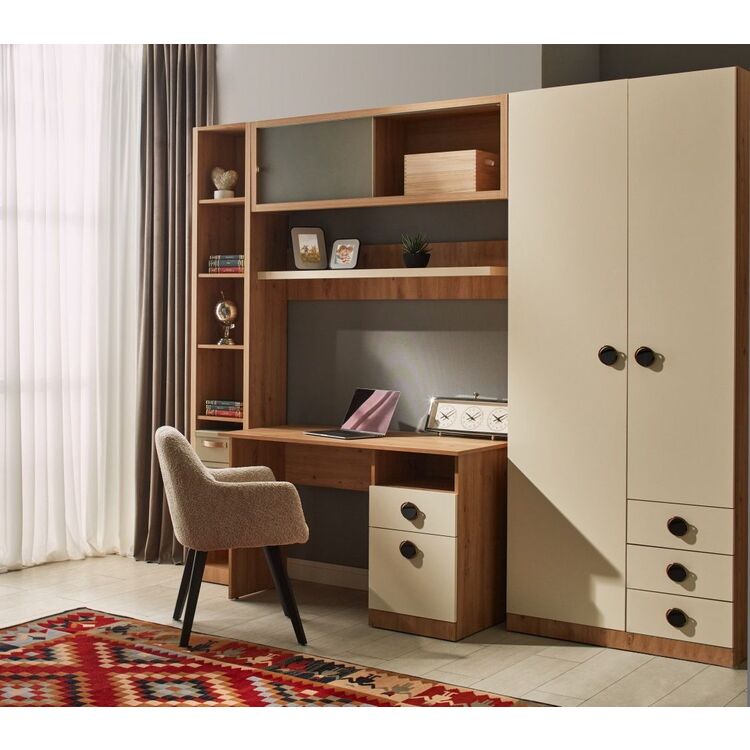 Mobila pentru copii Ambianta Amigo VI 2.55m (Artisan/Crem)