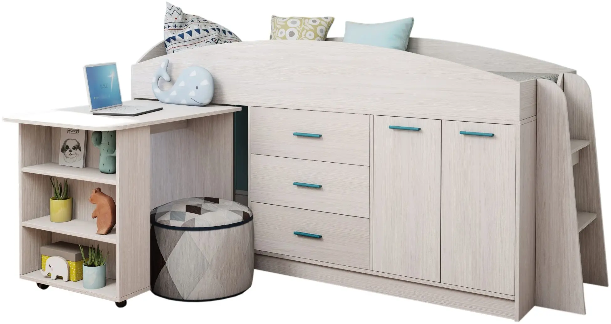 Mobila pentru copii Астрид-Мебель Kapriz 12 (Ash Anchor White)