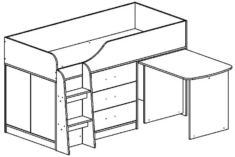 Детская Астрид-Мебель Каприз 5 (Ясень Анкор Белый/Вигвам) - 4