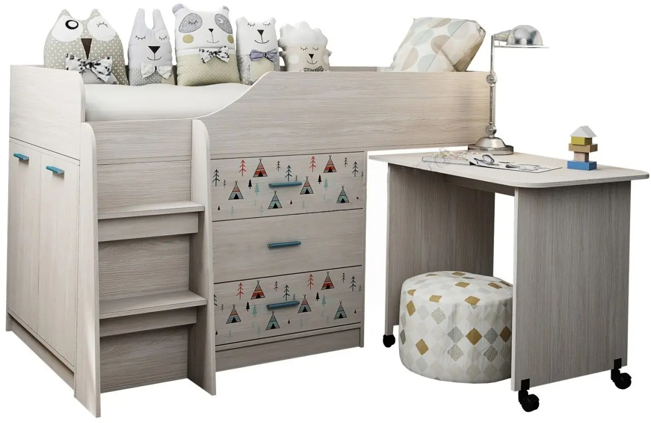 Mobila pentru copii Астрид-Мебель Kapriz 5 (Ash Anchor Light/Vigvam)