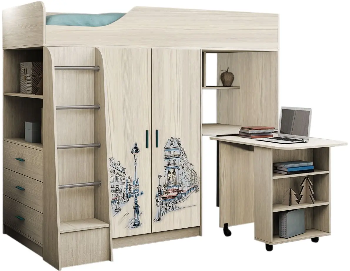 Детская Астрид-Мебель Каприз 9 (Сосна Нордик/Париж)