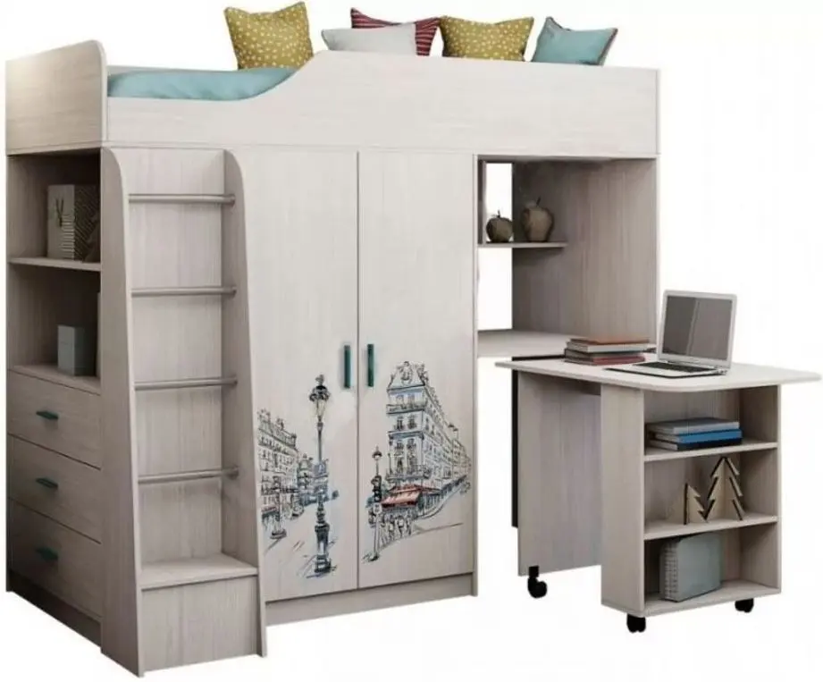 Детская Астрид-Мебель Каприз 9 (Ясень Анкор Белый/Париж)