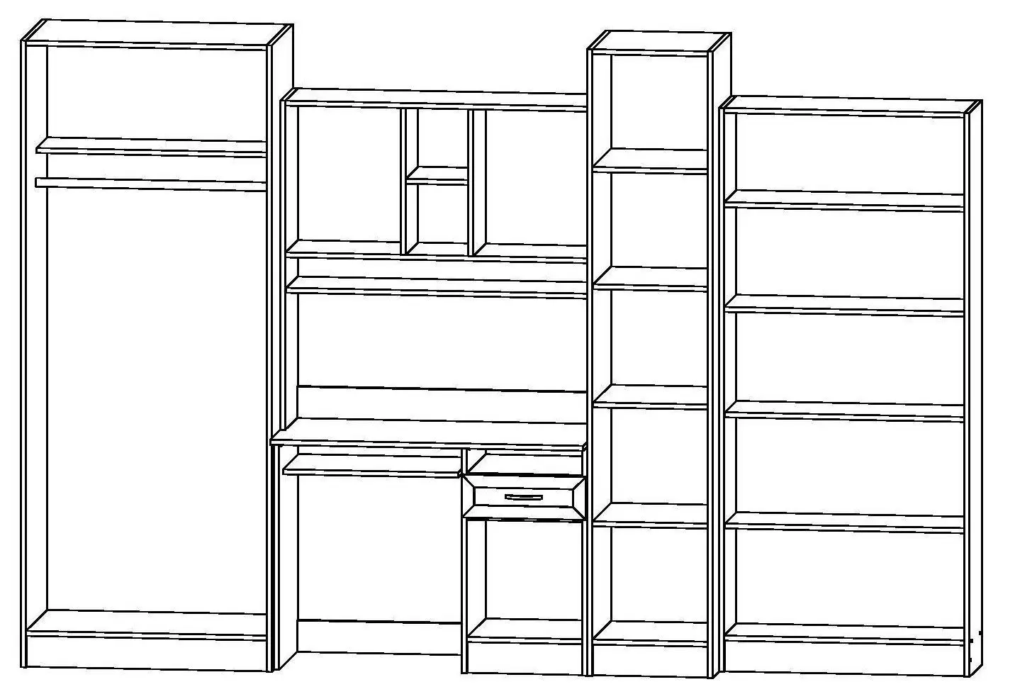 Mobila pentru copii Астрид-Мебель Yunior 1 (Santana Oak/Sonoma Oak) - 2
