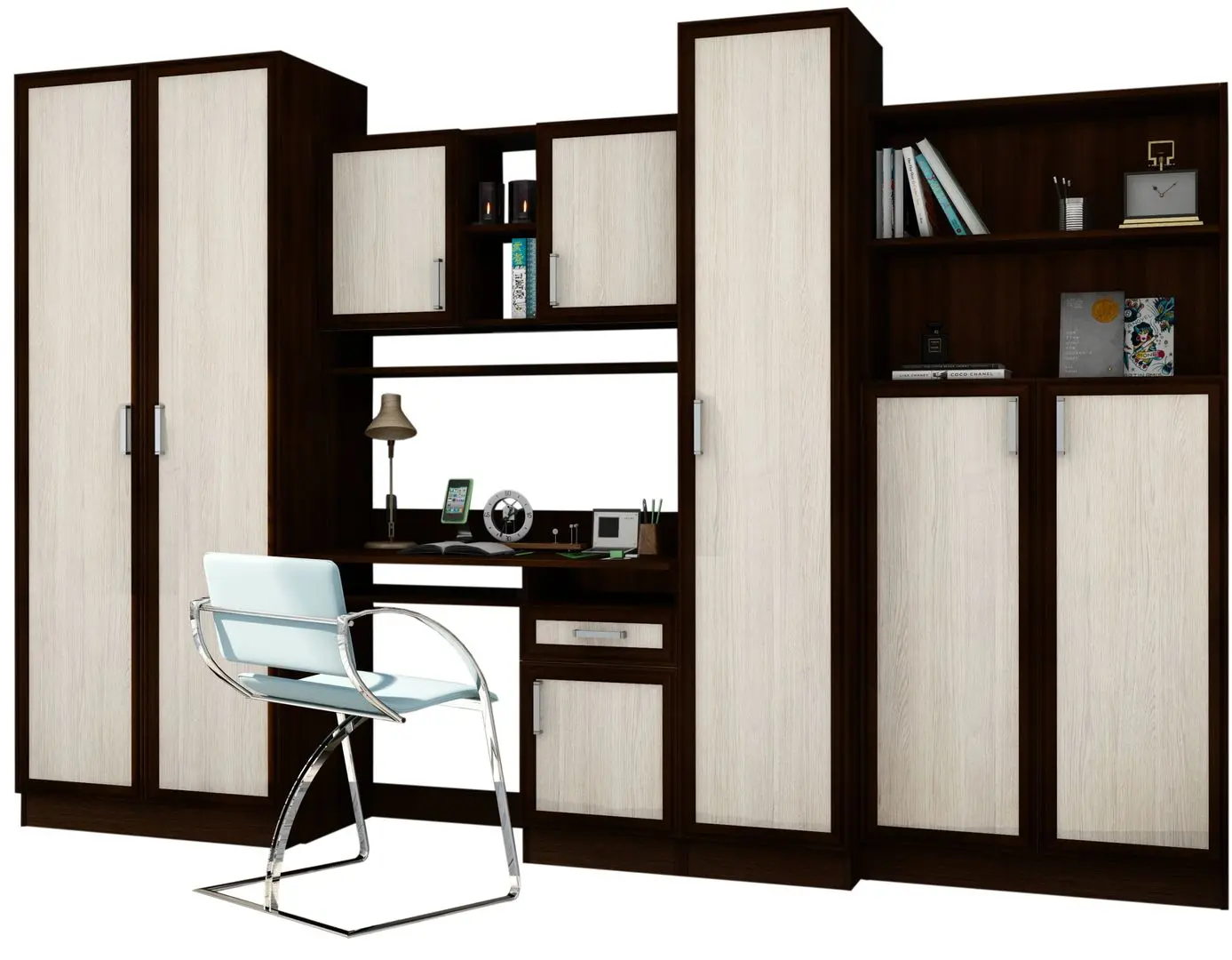 Детская Астрид-Мебель Юниор 1 (Дуб Венге/Ясень Анкор Белый)