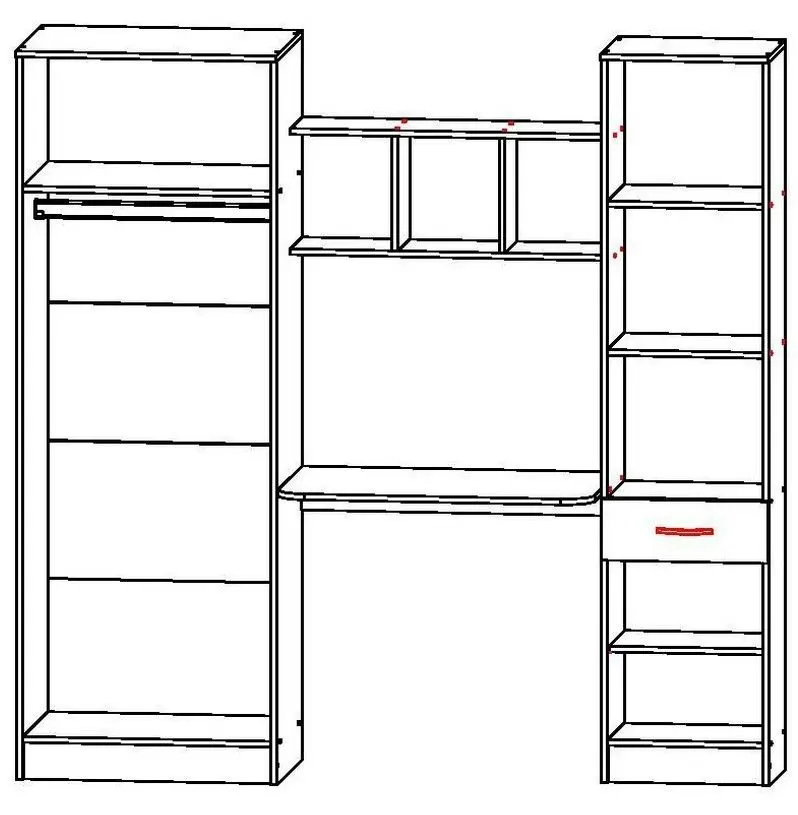 Детская Астрид-Мебель Юниор 3 2000 (Дуб Венге/Ясень Анкор Белый) - 3