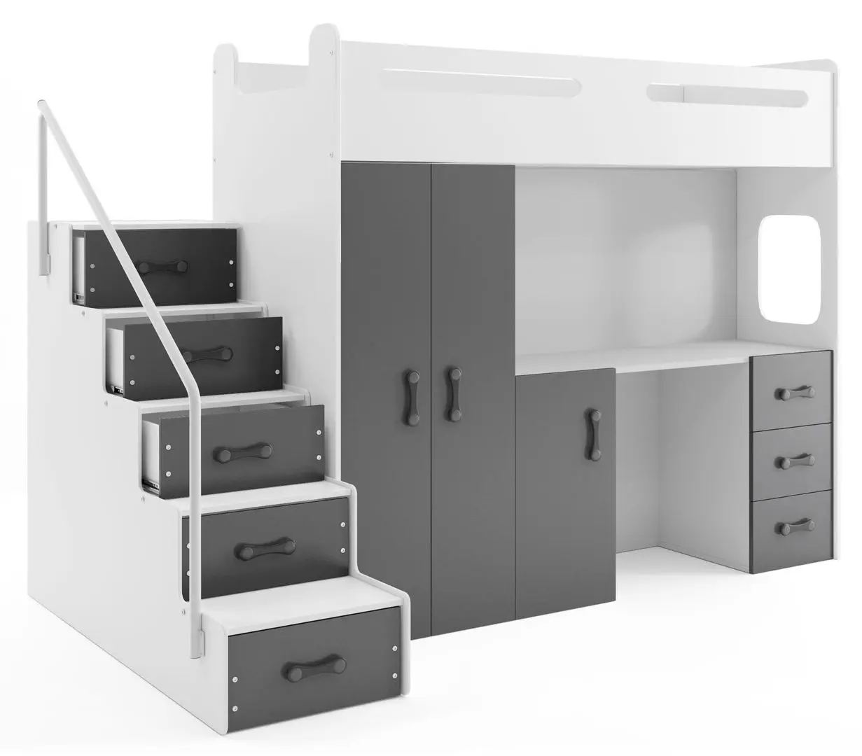 Mobila pentru copii BMS Group Max 4 80x200 (Graphite/White)