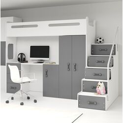 Mobila pentru copii BMS Group Max 4 80x200 (Graphite/White)