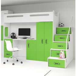 Mobila pentru copii BMS Group Max 4 80x200 (Green/White)