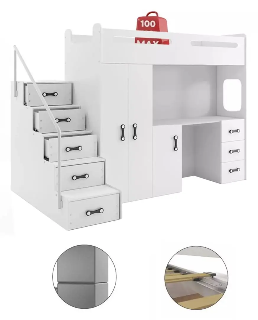 Mobila pentru copii BMS Group Max 4 80x200 (Pink/White)