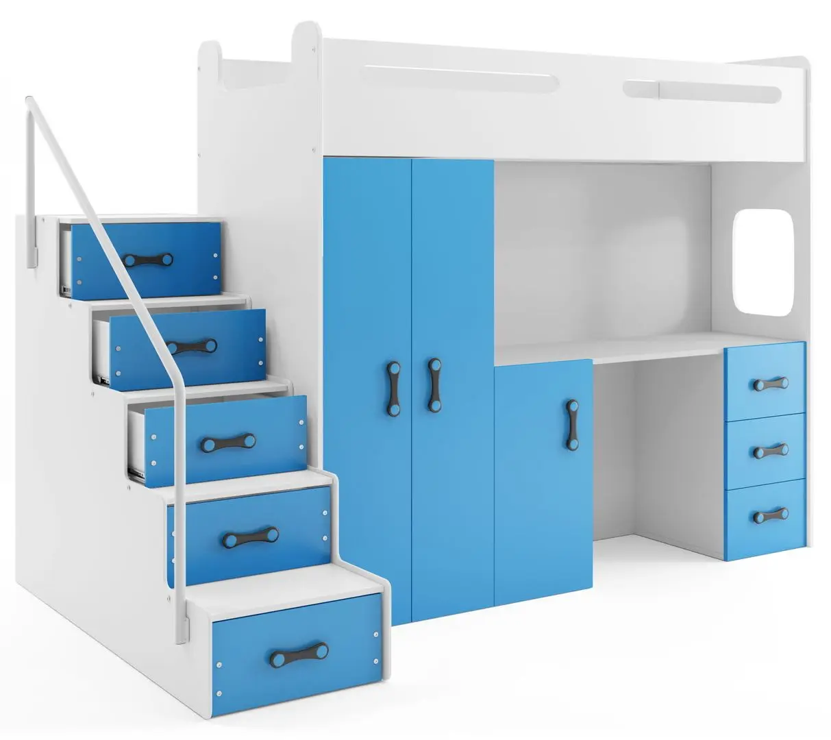 Mobila pentru copii BMS Group Max 4 cu saltea 80x200 (Blue/White)