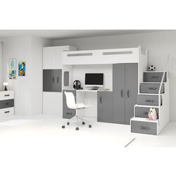 Mobila pentru copii BMS Group Max 4 cu saltea 80x200 (Graphite/White) Thumb