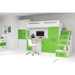 Mobila pentru copii BMS Group Max 4 cu saltea 80x200 (Green/White) Thumb