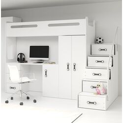 Mobila pentru copii BMS Group Max 4 cu saltea 80x200 (White)