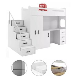 Mobila pentru copii BMS Group Max 4 cu saltea 80x200 (White) Thumb