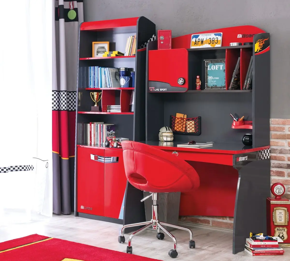 Set de mobila Cilek Champion Racer 20.35.1102.01 + 20.35.1103.00 + 20.35.1501.00