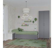 Mobila pentru copii Haaus Malmo V18 90x200 cm (Anthracite/White Oak)