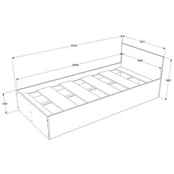 Детская Haaus Malmo V18 90x200 cm (Anthracite/White Oak) Thumb