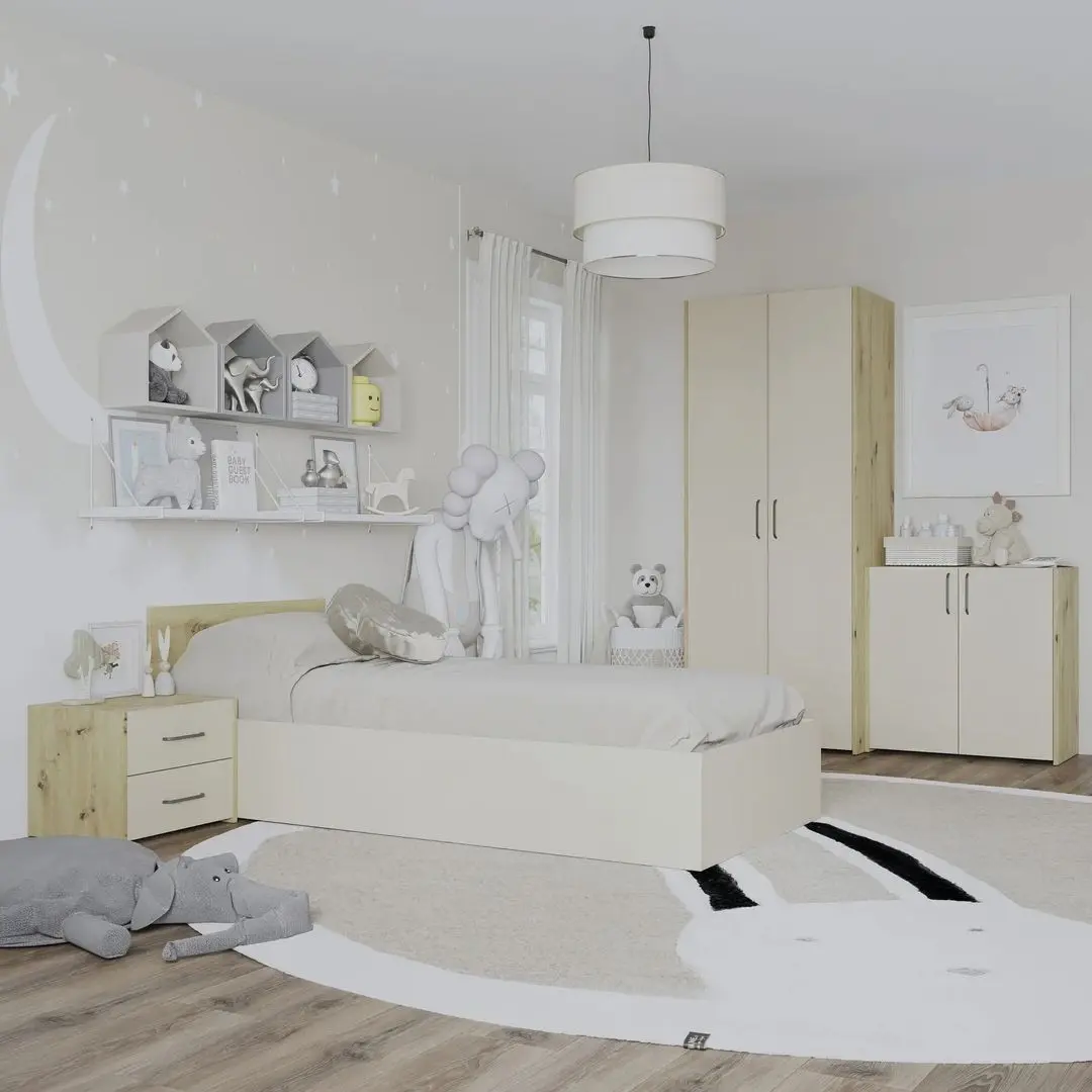 Mobila pentru copii Haaus Malmo V19 90x200 (Artisan Oak/Clay)