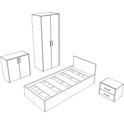 Mobila pentru copii Haaus Malmo V19 90x200 (White Oak/Anthracite) Thumb