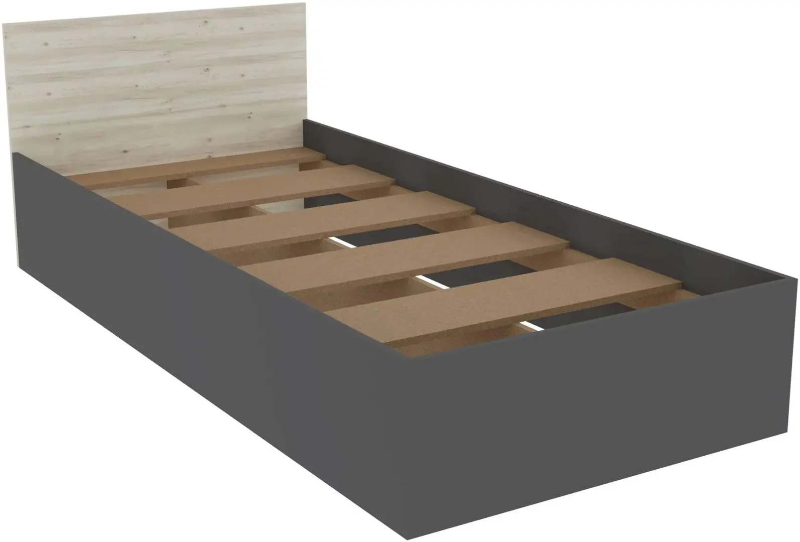 Mobila pentru copii Haaus Malmo V19 90x200 (White Oak/Anthracite)