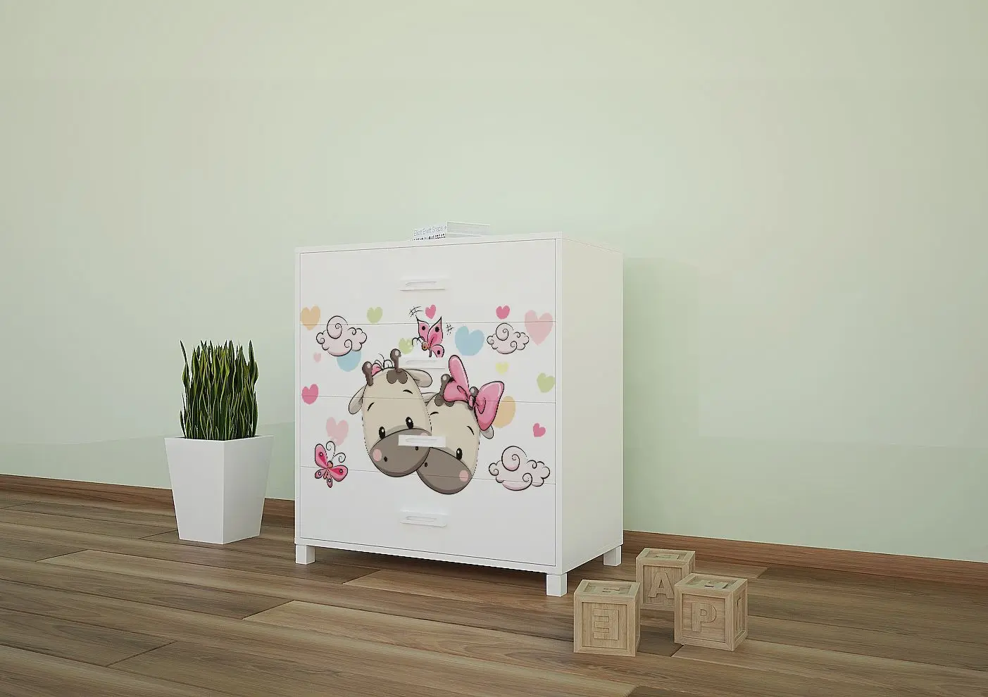 Mobila pentru copii Happy Babies Animals 50 (White)