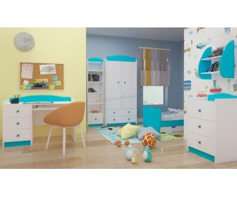 Mobila pentru copii Happy Babies Baby Mix 36 (White/Blue)