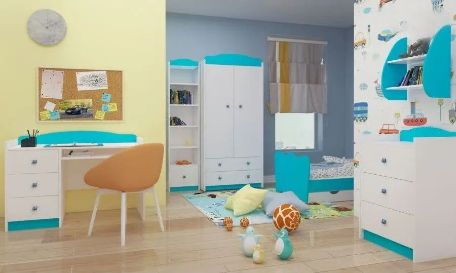 Mobila pentru copii Happy Babies Baby Mix 36 (White/Blue)