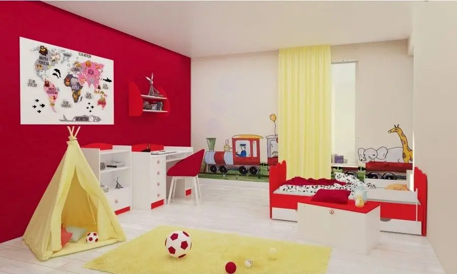 Mobila pentru copii Happy Babies Baby Mix 39 (White/Red)