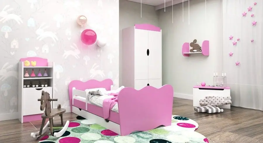 Mobila pentru copii Happy Babies Classic 17 (White/Pink)