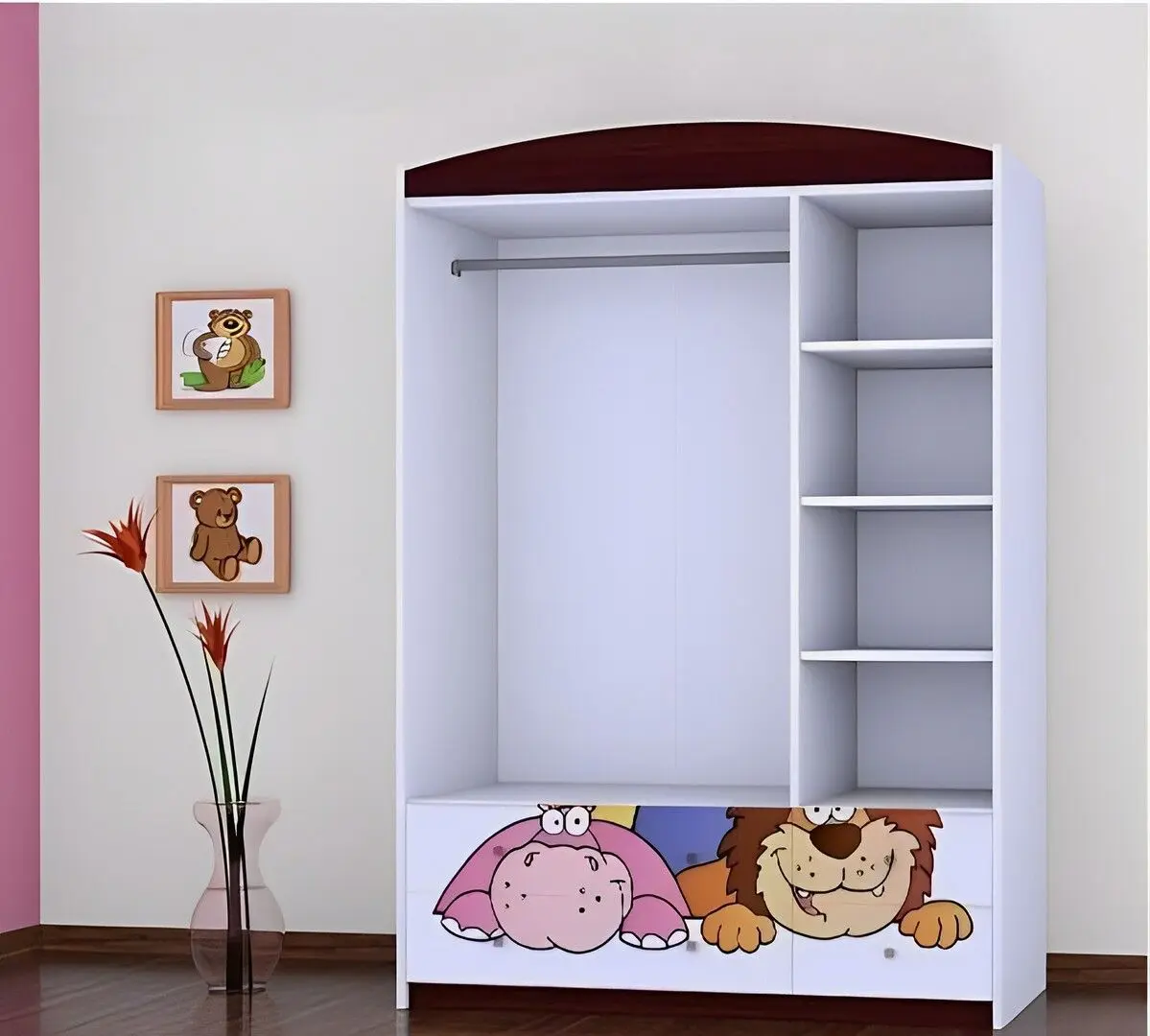 Mobila pentru copii Happy Babies Happy 01 (White/Wenge Chestnut)