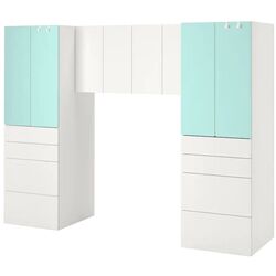 Набор детской мебели Ikea Smastad 240x57x181 (Белый/Светло-бирюзовый)